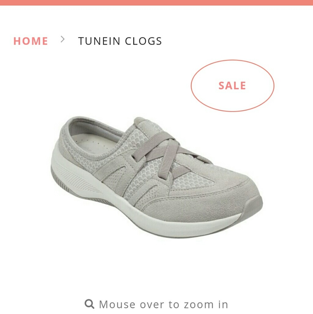 9.5M NEW EASY SPIRIT GRAY TUNEIN SLIDE SHOES